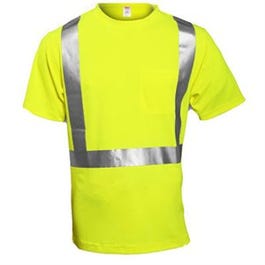 Hi-Viz T-Shirt, ANSI 107 Class II, Lime Yellow, XXL