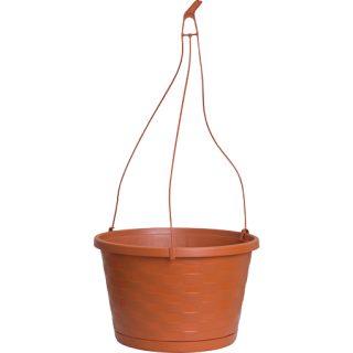 Southern Patio Dynamic Design 12″ Weave Hanging Basket, Terracotta