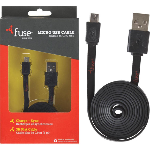Fuse 3 Ft. Black USB to Micro USB USB Charging & Sync Cable