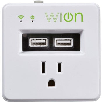 Coleman Cable 50055 WiON Indoor Wi-Fi Single Outlet w/Dual USB Charging Ports
