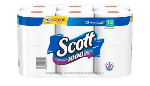 Scott® 1000 Toilet Paper (12 Rolls/Pack)