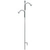Shepherds Hook Plant Hanger, Double Offset, Spiral Twist, Bronze, 90-In.
