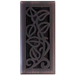 Vine Floor Register, Oil Rubbed Bronze, 4 x 12-In.