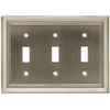 Toggle Wall Plate, 3-Gang, Architectural, Satin Nickel Zinc