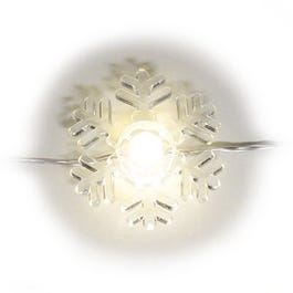 Snowflake LED Light Set, Battery Operated, 20 Warm White Lights