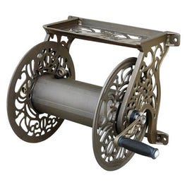 Wall-Mount Hose Reel, Bronze