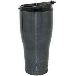 Tumbler With Lid, Double Wall Stainless Steel, Gun Metal, 30-oz.