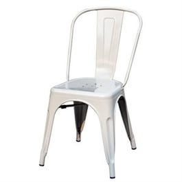 Stackable Cafe Chair, Gray Metal, Stackable