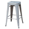 Stackable Barstool, Silver Metal, 27-In.