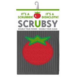 Scrubsy Cloth, Tomato, 100% Cotton Terry, 12 x 12-In.