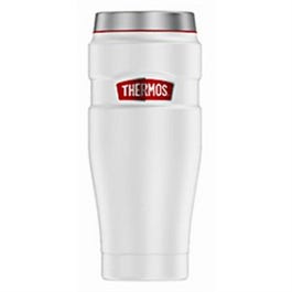 Travel Tumbler, Leak-Proof, White, 16-oz.