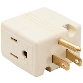 Triple Cube Adapter, Grounded, Ivory, 15-Amp, 125-Volt