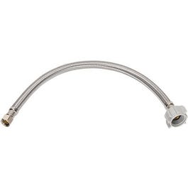 Toilet Connector, Stainless Steel, 1/2 Compression x 7/8 Ballcock x 12-In.