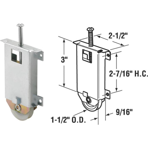 Prime-Line Bypass Plastic Mirror Door Roller with Steel Housing