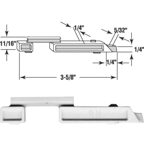 Prime-Line 3-5/8 x 11/16 Right Handed Plastic Slide Bolt (20 Piece)