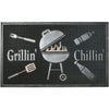 Robert Allen Home & Garden Black 18 In. x 30 In. Rubber Grillin Chillin Door Mat