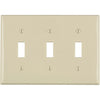 Leviton 3-Gang Thermoplastic Nylon Toggle Switch Wall Plate, Light Almond