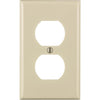 Leviton Commercial Grade 1-Gang Thermoplastic Outlet Wall Plate, Light Almond