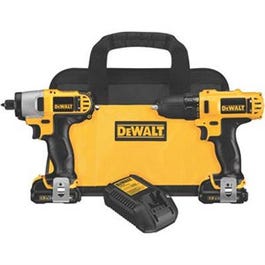 12-Volt Cordless Drill/Driver + Impact Driver Combo Kit, Brushless Motor, 3/8-In., 2 Lithium-Ion Batteries