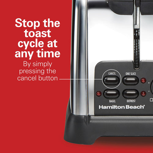 Hamilton Beach Classic 4 Slice Toaster with Sure-Toast Technology, Stainless Steel