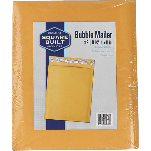 Square Built 8.5 In. x 11 In. #0 Bubble Mailer (5-Pack)