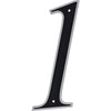 Hillman Black & Silver Reflective Plastic House Number 1