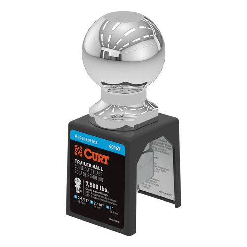 Curt 2-5/16 Trailer Ball (1 x 2-1/8 Shank, 7,500 lbs., Chrome, Packaged) #40167
