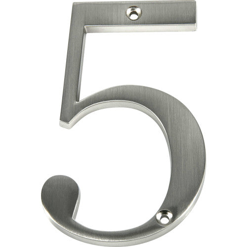 Hillman Distinctions Flush Mount House Number 5 Nickel