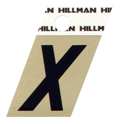 Hillman Adhesive Angle-Cut Letter X Black and Gold