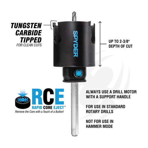 Spyder 6-5/8 Tungsten Carbide Tipped (TCT) Non-Arbored Hole Saw Rapid Core Eject®