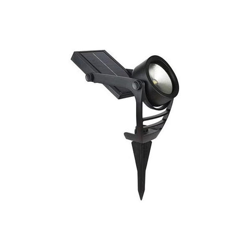 Fusion 100 Lumens Black Metal/Plastic Solar Wall Mount Spotlight