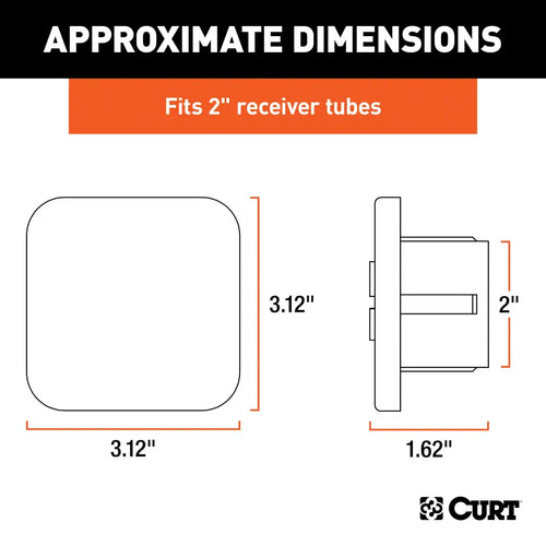 Curt 2 Rubber Hitch Tube Cover (Packaged) #22276