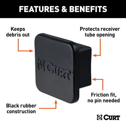 Curt 2 Rubber Hitch Tube Cover (Packaged) #22276