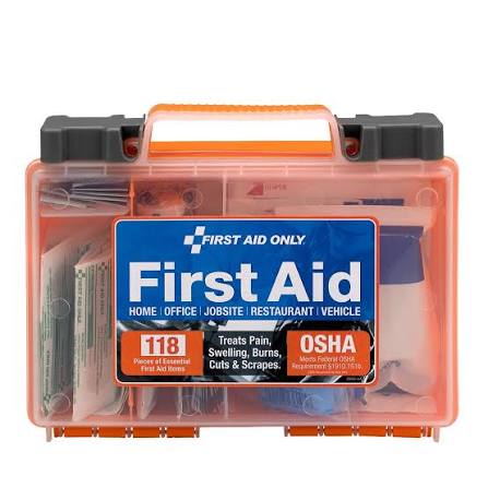 First Aid Only Clear Front Cover 118-piece First Aid Kit OSHA Compliant