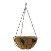Hanging Plant Basket, Black Steel With Birds, 14-In. Round