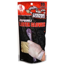 Latex Gloves, Disposable, L, 10-Ct.