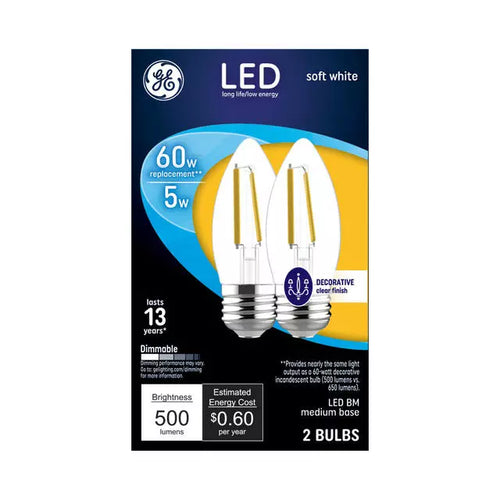 GE Classic LED 60 Watt Replacement Soft White B11 Deco - Candle Bulbs