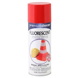 Premium Decor Fluorescent Spray Paint, Interior/Exterior, Hot Red, 11-oz.