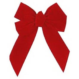 Christmas Bow, 5-Loop, Red Velvet, 10 x 13 x 3-In.