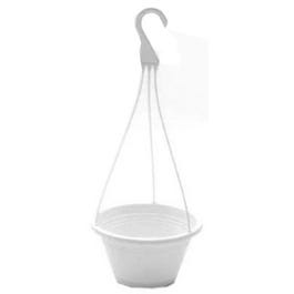Hanging Basket Planter, Plastic, White, 12-In.