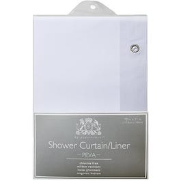 Eco-Soft Shower Curtain Liner, Frosty, 70 x 71-In.