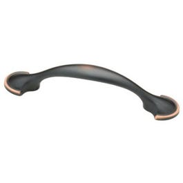 Cabinet Pull, Half-Round Foot, Bronze & Copper, 3-In.