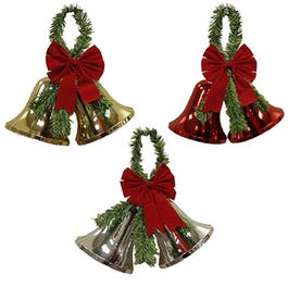 Christmas Bell Decoration, Assorted, 13 x 13-In.