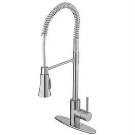 Industrial Pull Down Kitchen Faucet, Single Handle, Stainless Steel