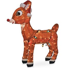 Christmas Lawn Decoration, 3-D Lighted Rudolph, 36-In.