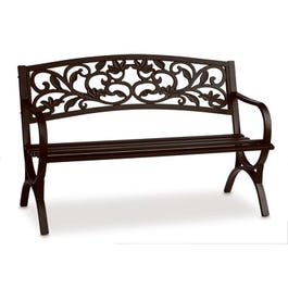 Garden Bench, Scroll Back Steel & Iron