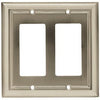Decorator Rocker/GFI Wall Plate, 2-Gang, Architectural, Satin Nickel Zinc