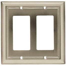 Decorator Rocker/GFI Wall Plate, 2-Gang, Architectural, Satin Nickel Zinc