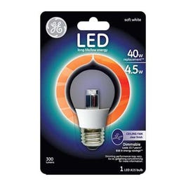 LED Ceiling Fan Light Bulb, A15, Clear, Medium Base, 4.5-Watt