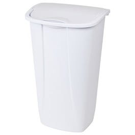 Kitchen Wastebasket, Swing Top, White, 11-Gal.